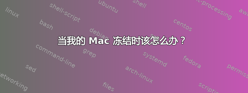 当我的 Mac 冻结时该怎么办？