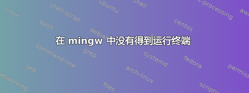 在 mingw 中没有得到运行终端