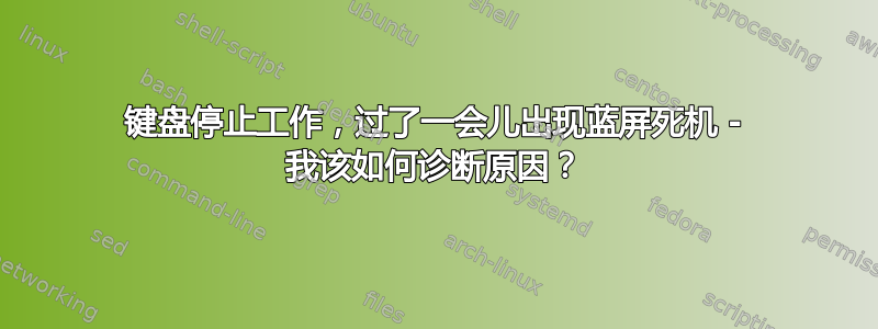 键盘停止工作，过了一会儿出现蓝屏死机 - 我该如何诊断原因？