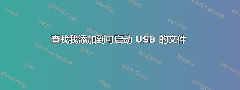 查找我添加到可启动 USB 的文件