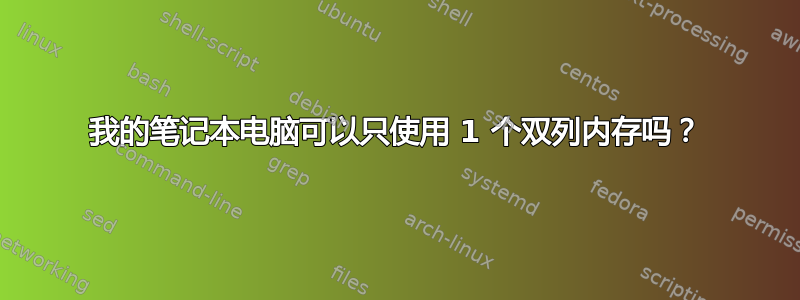 我的笔记本电脑可以只使用 1 个双列内存吗？