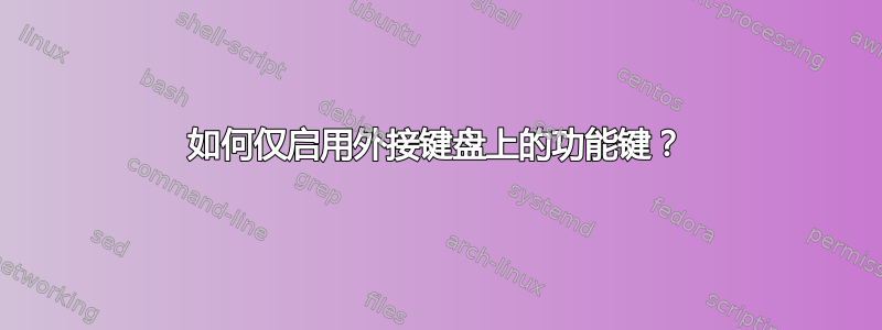 如何仅启用外接键盘上的功能键？