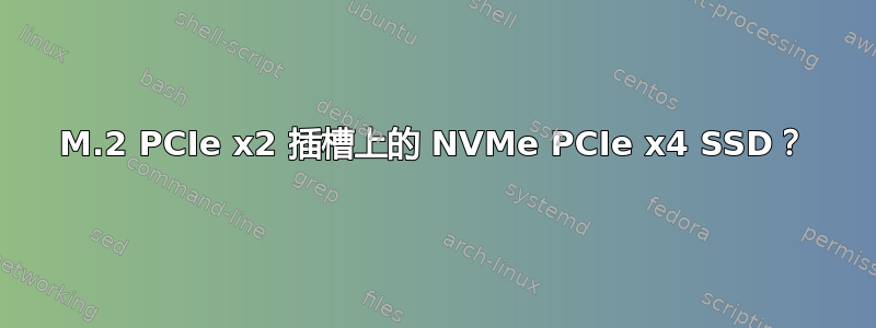 M.2 PCIe x2 插槽上的 NVMe PCIe x4 SSD？