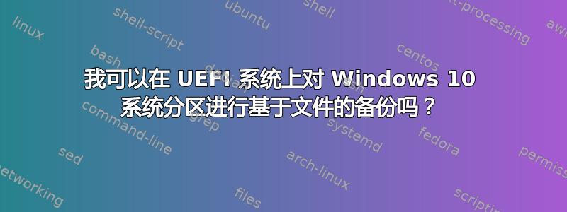 我可以在 UEFI 系统上对 Windows 10 系统分区进行基于文件的备份吗？