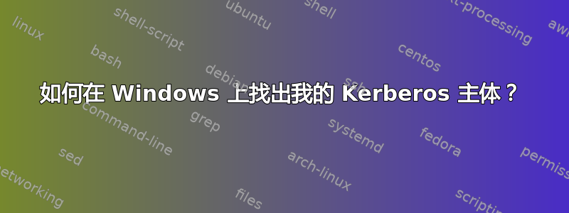 如何在 Windows 上找出我的 Kerberos 主体？