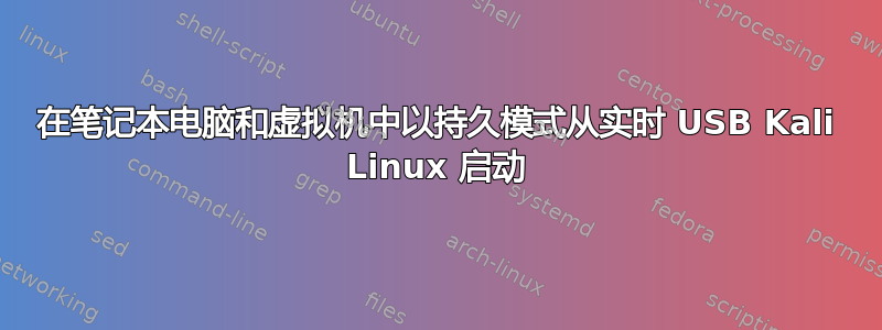 在笔记本电脑和虚拟机中以持久模式从实时 USB Kali Linux 启动