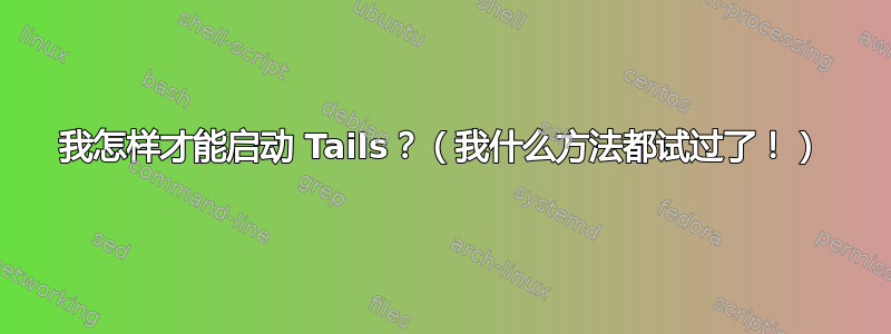 我怎样才能启动 Tails？（我什么方法都试过了！）