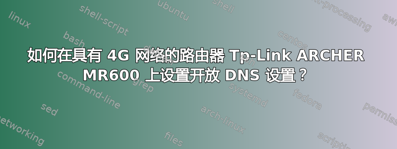 如何在具有 4G 网络的路由器 Tp-Link ARCHER MR600 上设置开放 DNS 设置？