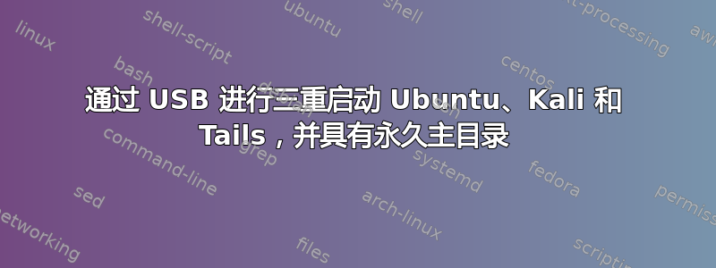 通过 USB 进行三重启动 Ubuntu、Kali 和 Tails，并具有永久主目录