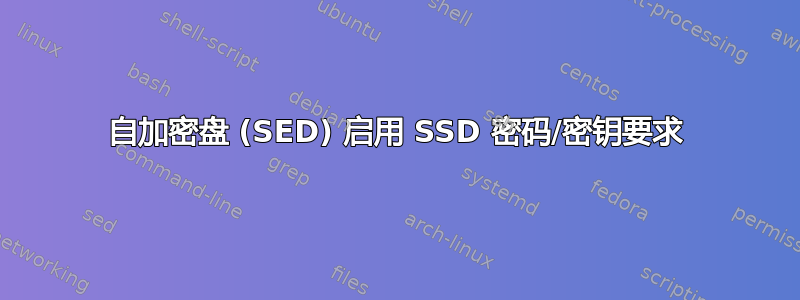 自加密盘 (SED) 启用 SSD 密码/密钥要求