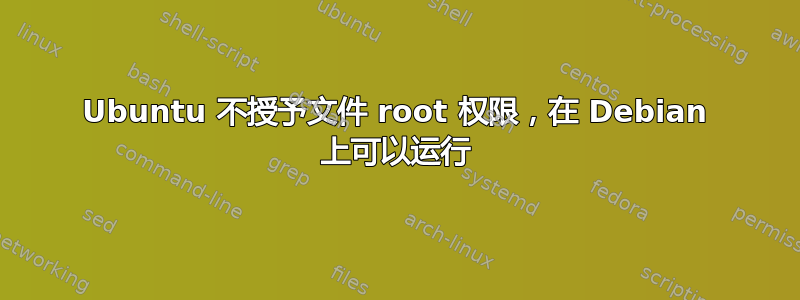 Ubuntu 不授予文件 root 权限，在 Debian 上可以运行