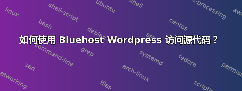 如何使用 Bluehost Wordpress 访问源代码？