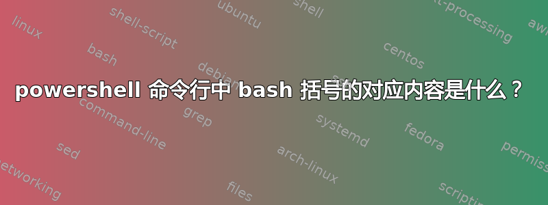 powershell 命令行中 bash 括号的对应内容是什么？