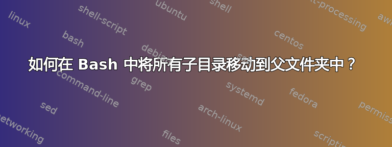 如何在 Bash 中将所有子目录移动到父文件夹中？