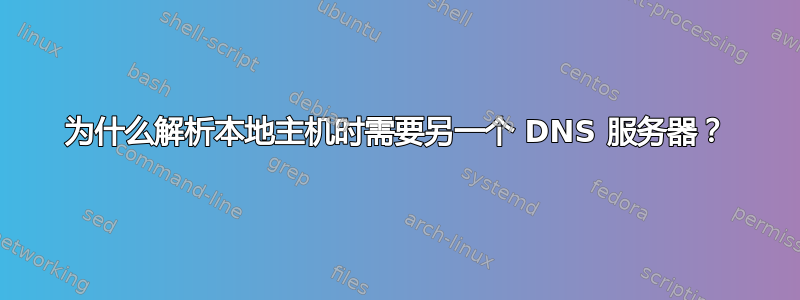 为什么解析本地主机时需要另一个 DNS 服务器？