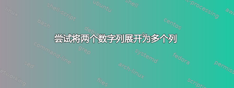 尝试将两个数字列展开为多个列