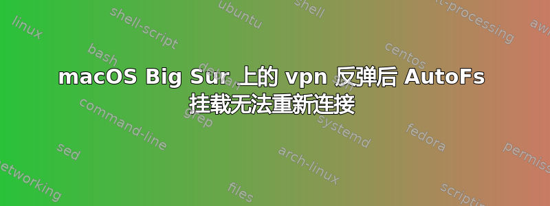 macOS Big Sur 上的 vpn 反弹后 AutoFs 挂载无法重新连接