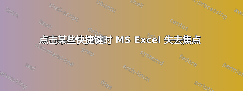 点击某些快捷键时 MS Excel 失去焦点