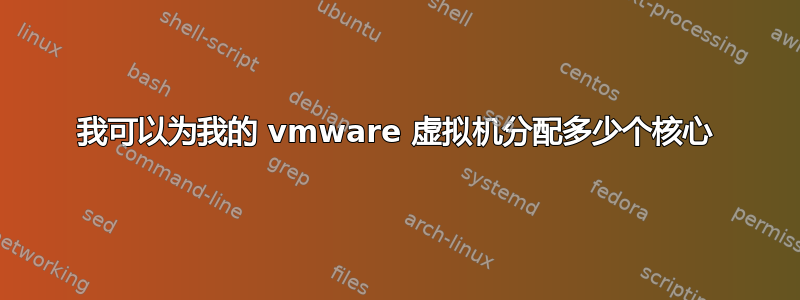 我可以为我的 vmware 虚拟机分配多少个核心