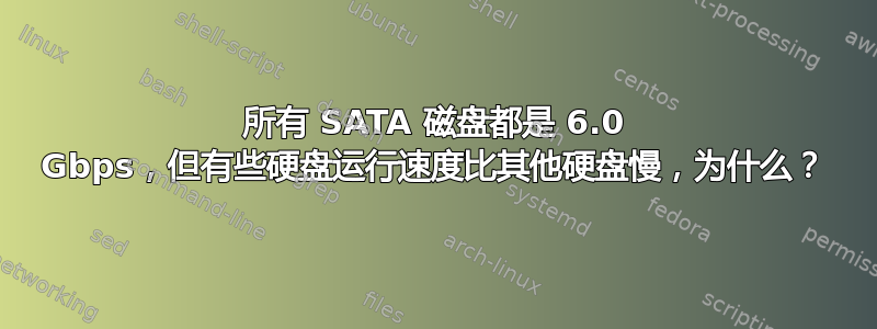 所有 SATA 磁盘都是 6.0 Gbps，但有些硬盘运行速度比其他硬盘慢，为什么？