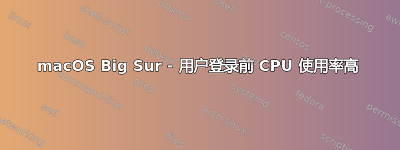 macOS Big Sur - 用户登录前 CPU 使用率高