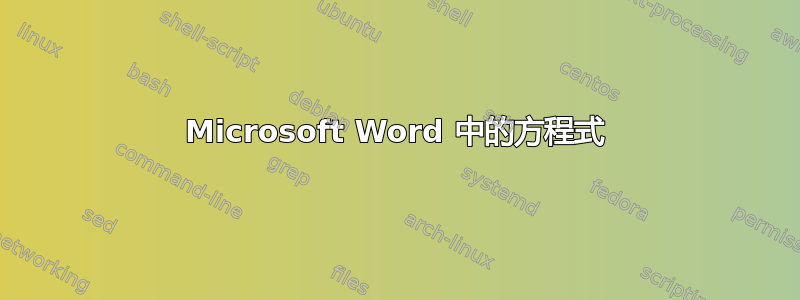 Microsoft Word 中的方程式