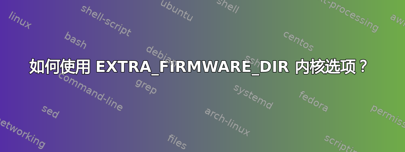 如何使用 EXTRA_FIRMWARE_DIR 内核选项？