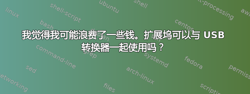 我觉得我可能浪费了一些钱。扩展坞可以与 USB 转换器一起使用吗？