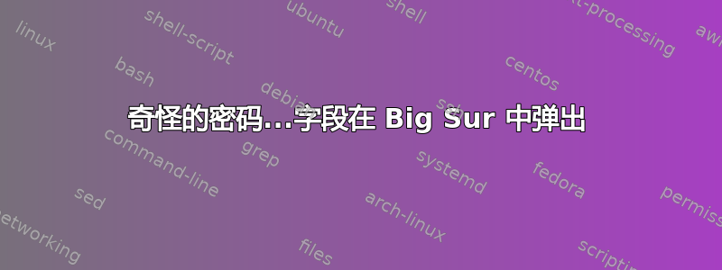 奇怪的密码...字段在 Big Sur 中弹出