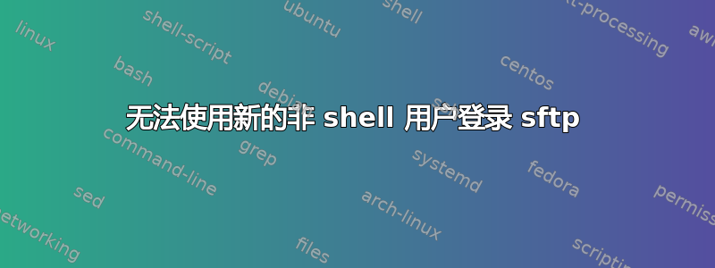 无法使用新的非 shell 用户登录 sftp