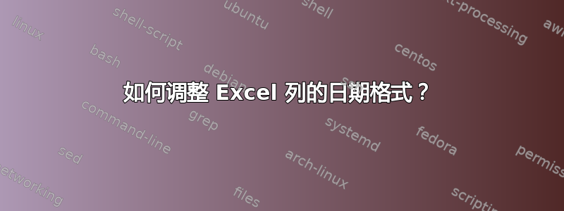 如何调整 Excel 列的日期格式？