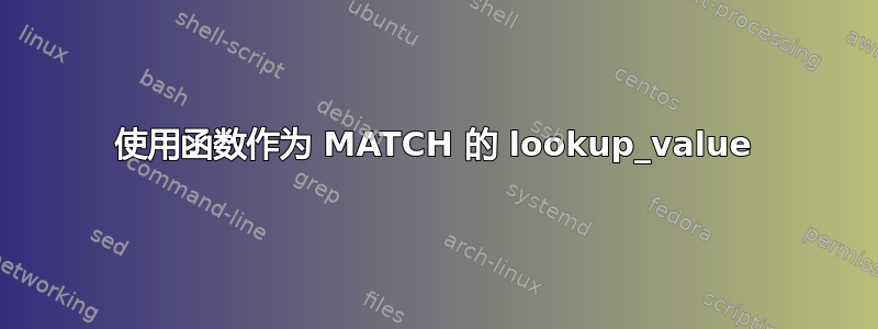 使用函数作为 MATCH 的 lookup_value