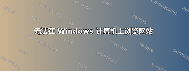 无法在 Windows 计算机上浏览网站