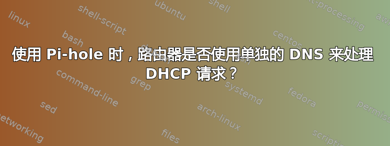 使用 Pi-hole 时，路由器是否使用单独的 DNS 来处理 DHCP 请求？