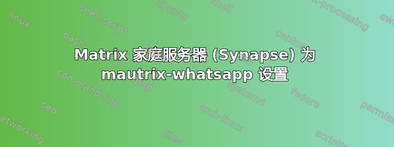 Matrix 家庭服务器 (Synapse) 为 mautrix-whatsapp 设置