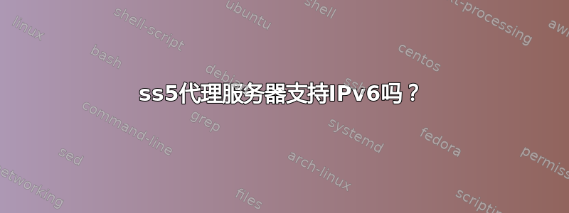 ss5代理服务器支持IPv6吗？