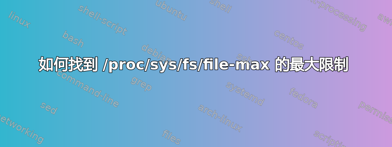 如何找到 /proc/sys/fs/file-max 的最大限制