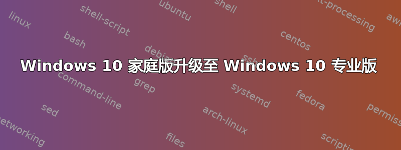 Windows 10 家庭版升级至 Windows 10 专业版