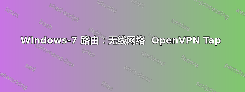 Windows-7 路由：无线网络  OpenVPN Tap