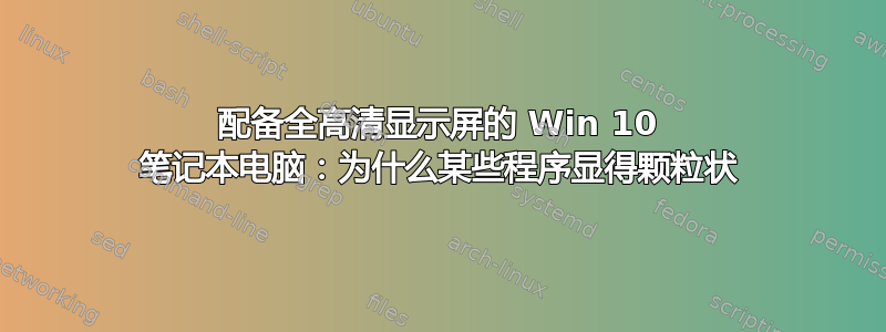 配备全高清显示屏的 Win 10 笔记本电脑：为什么某些程序显得颗粒状