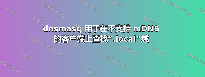 dnsmasq 用于在不支持 mDNS 的客户端上查找“.local”域