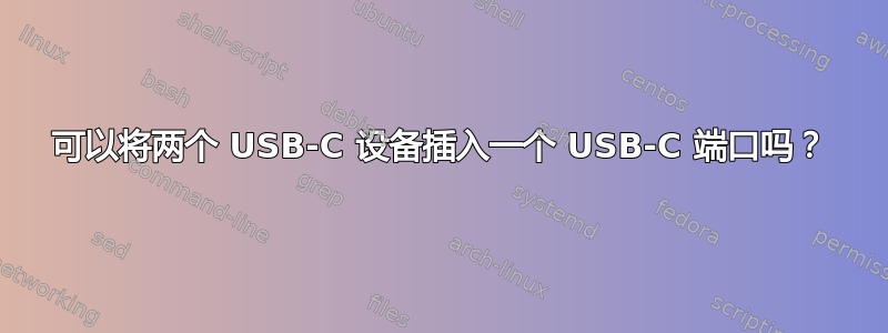 可以将两个 USB-C 设备插入一个 USB-C 端口吗？