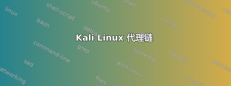 Kali Linux 代理链