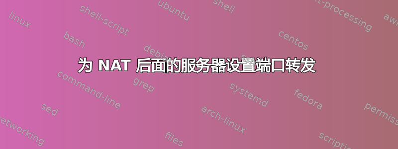 为 NAT 后面的服务器设置端口转发