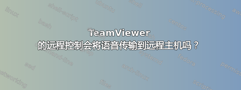 TeamViewer 的远程控制会将语音传输到远程主机吗？