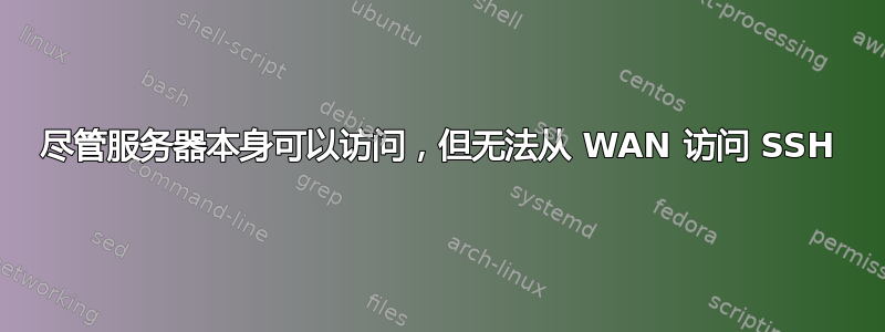 尽管服务器本身可以访问，但无法从 WAN 访问 SSH