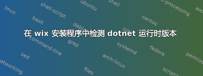 在 wix 安装程序中检测 dotnet 运行时版本