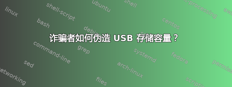 诈骗者如何伪造 USB 存储容量？