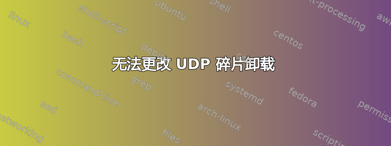 无法更改 UDP 碎片卸载