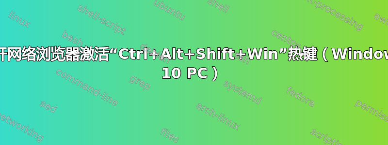 打开网络浏览器激活“Ctrl+Alt+Shift+Win”热键（Windows 10 PC）